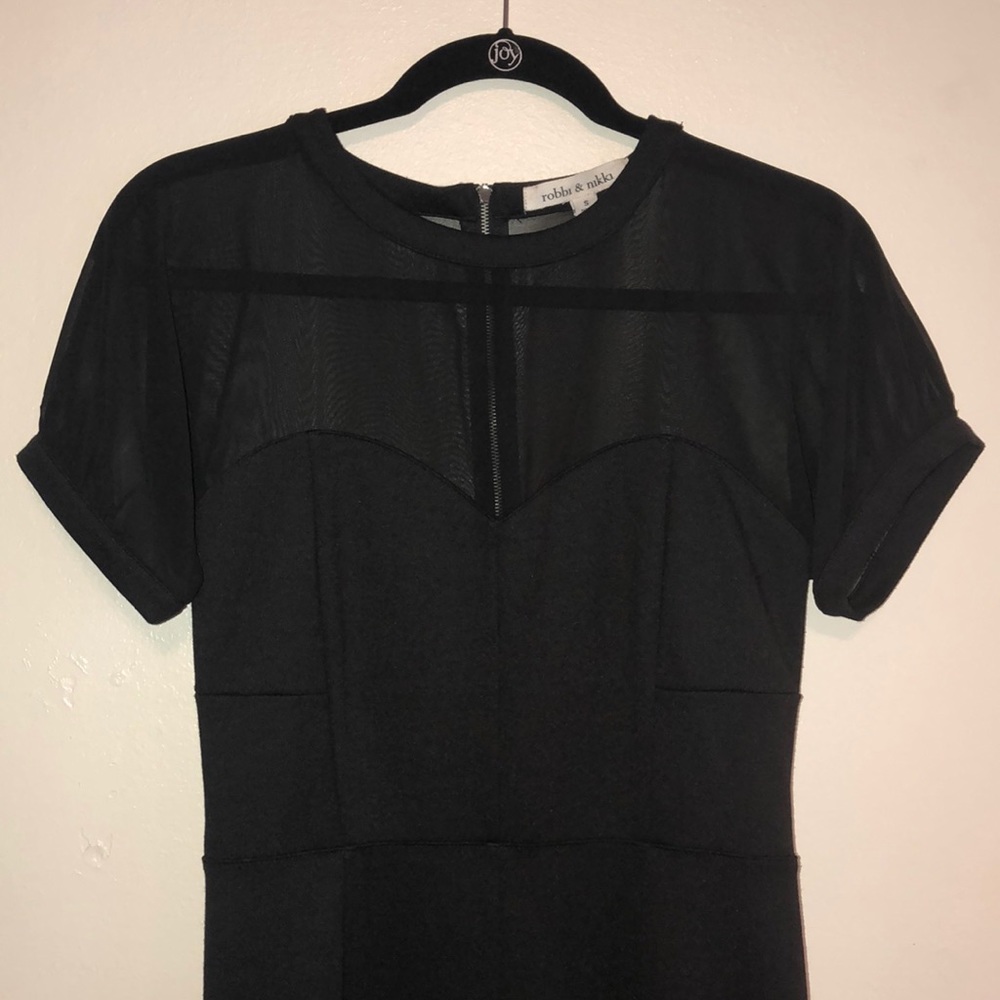 Mesh top black dress